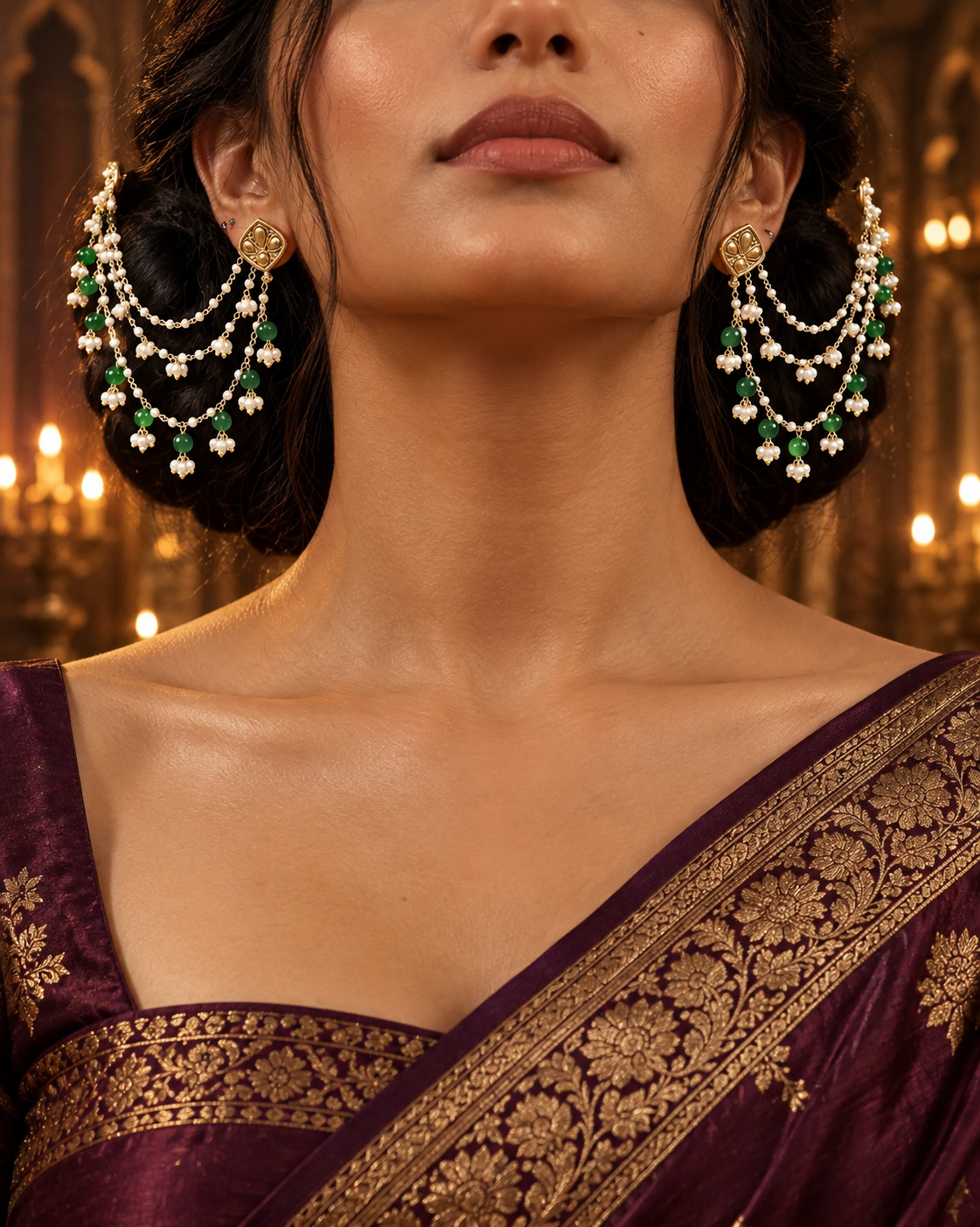 THE FOREST WORE PEARLS (EAR CHAIN)