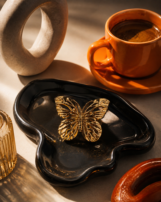 The Wings Caught Gold sculptural golden butterfly statement ring by The House of SUFI.