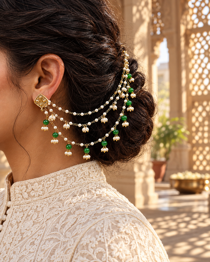 THE FOREST WORE PEARLS (EAR CHAIN)
