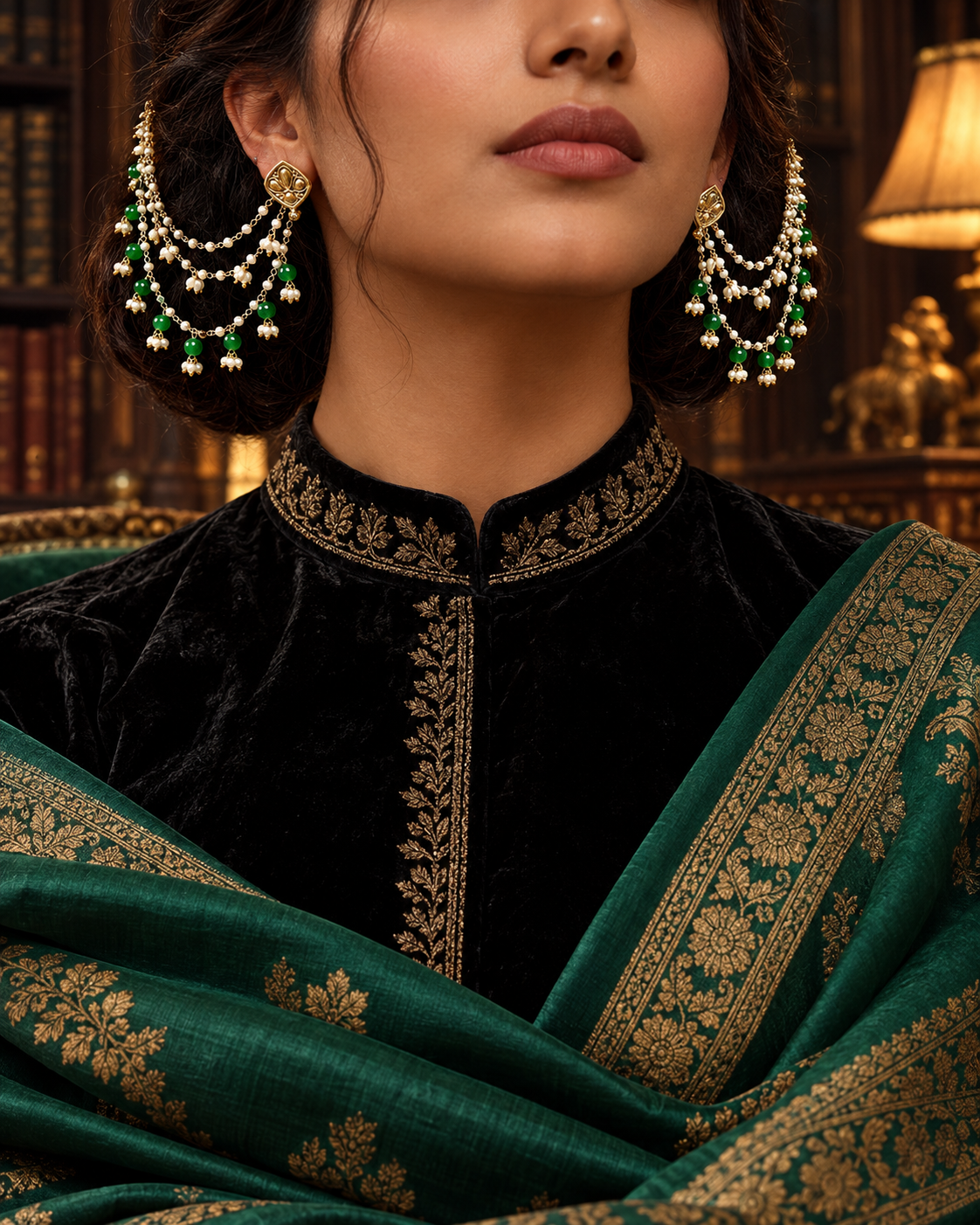 THE FOREST WORE PEARLS (EAR CHAIN)