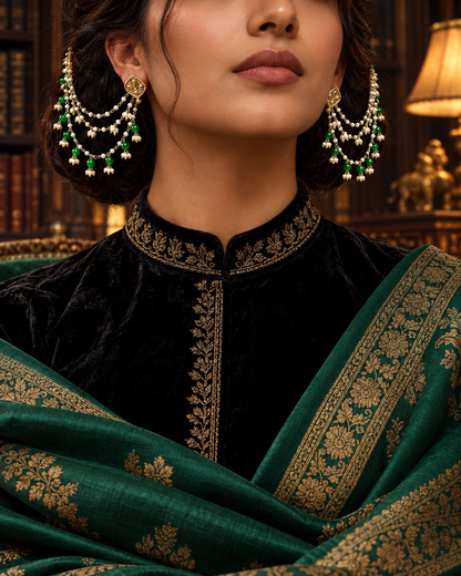 THE FOREST WORE PEARLS (EAR CHAIN)