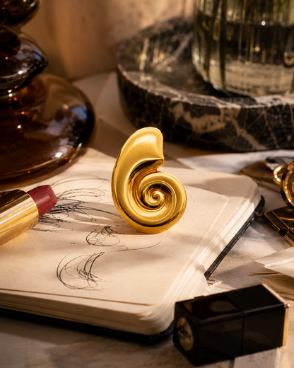 Six Nine Sixty Nine sculptural gold-tone spiral statement ring by The House of SUFI.