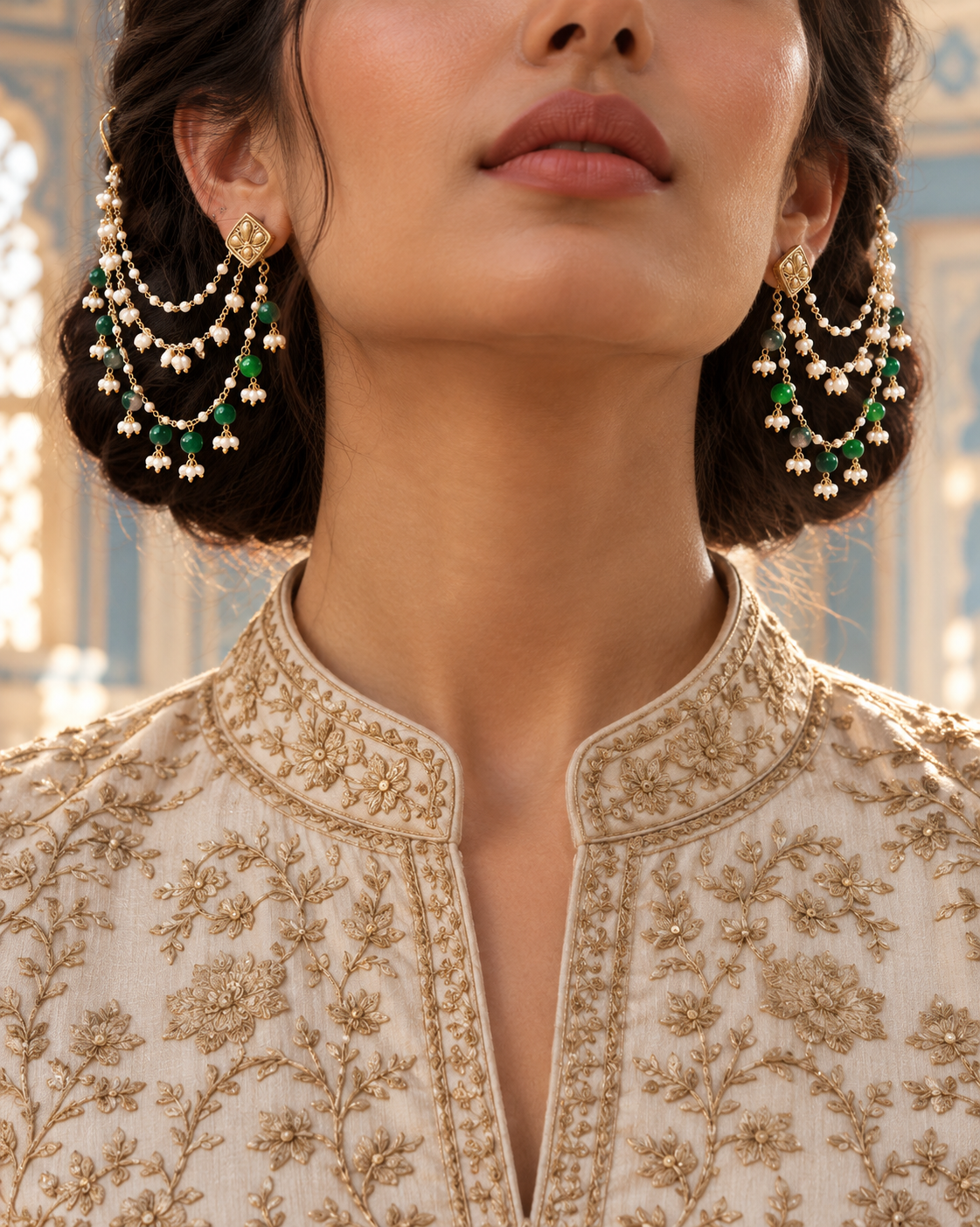 THE FOREST WORE PEARLS (EAR CHAIN)