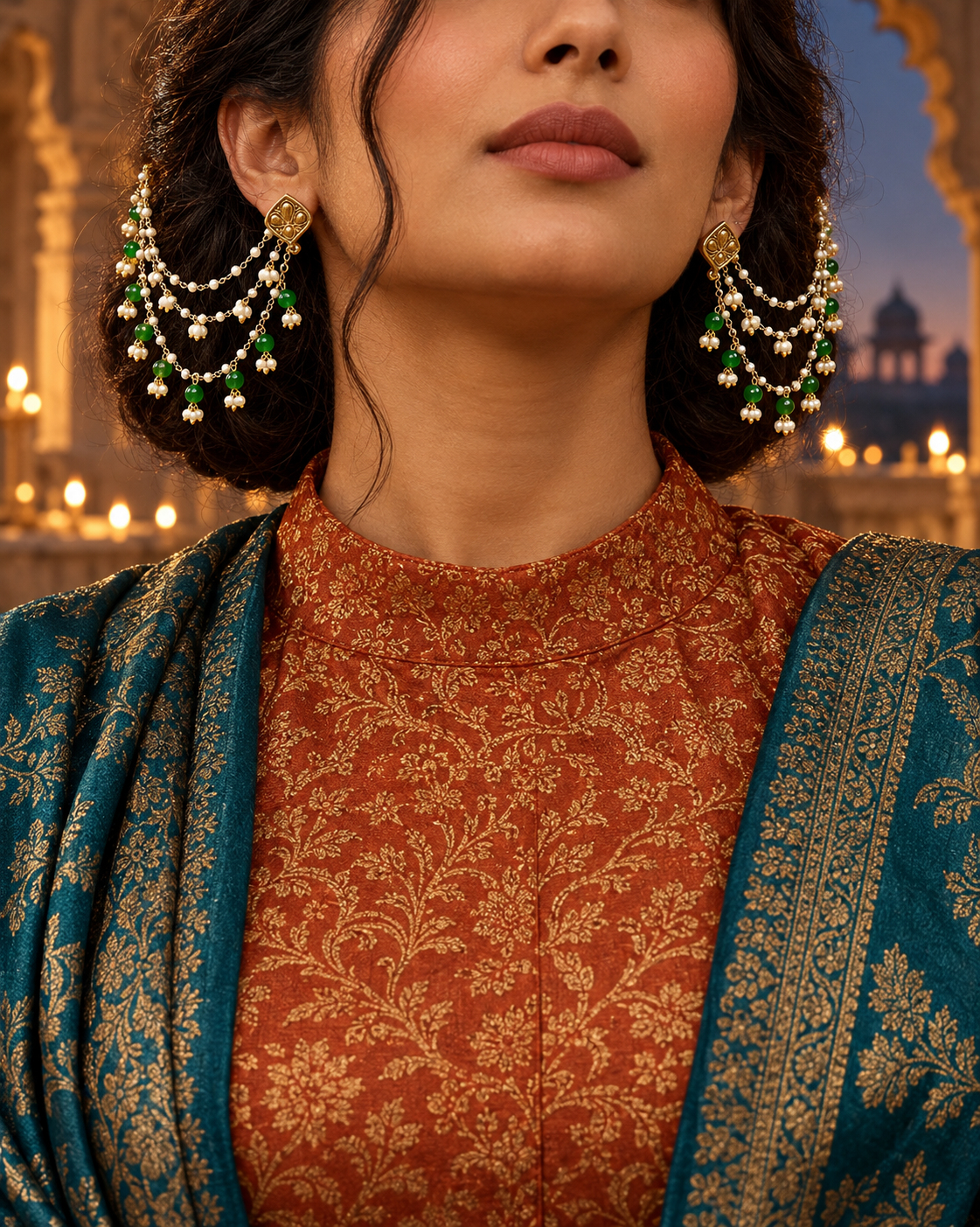 THE FOREST WORE PEARLS (EAR CHAIN)