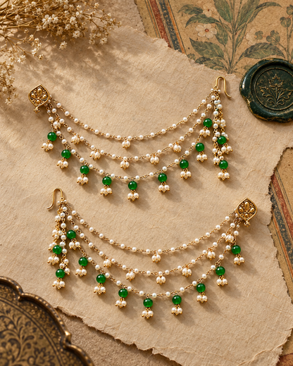 THE FOREST WORE PEARLS (EAR CHAIN)