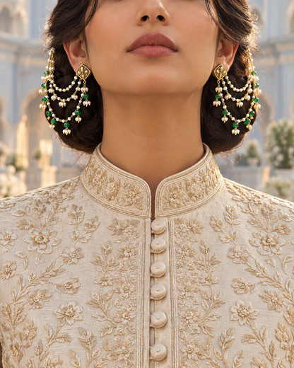 THE FOREST WORE PEARLS (EAR CHAIN)