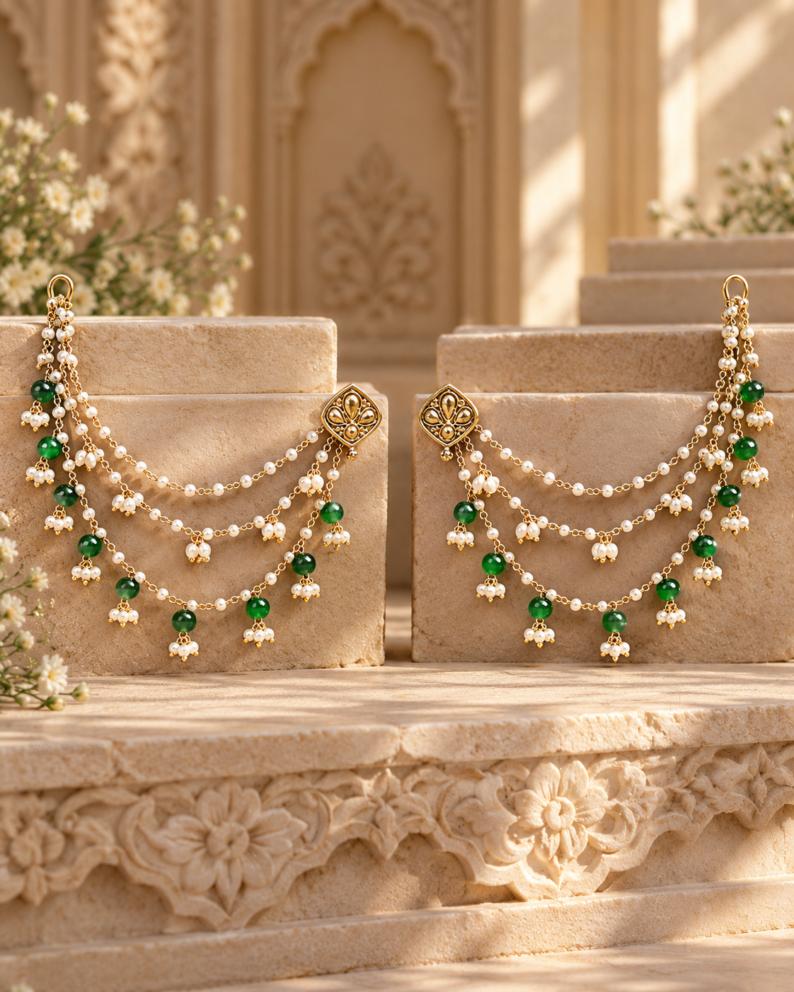 THE FOREST WORE PEARLS (EAR CHAIN)