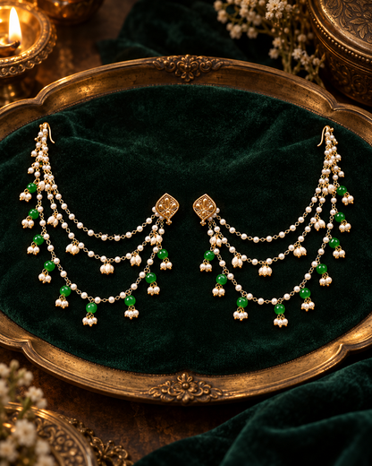 THE FOREST WORE PEARLS (EAR CHAIN)