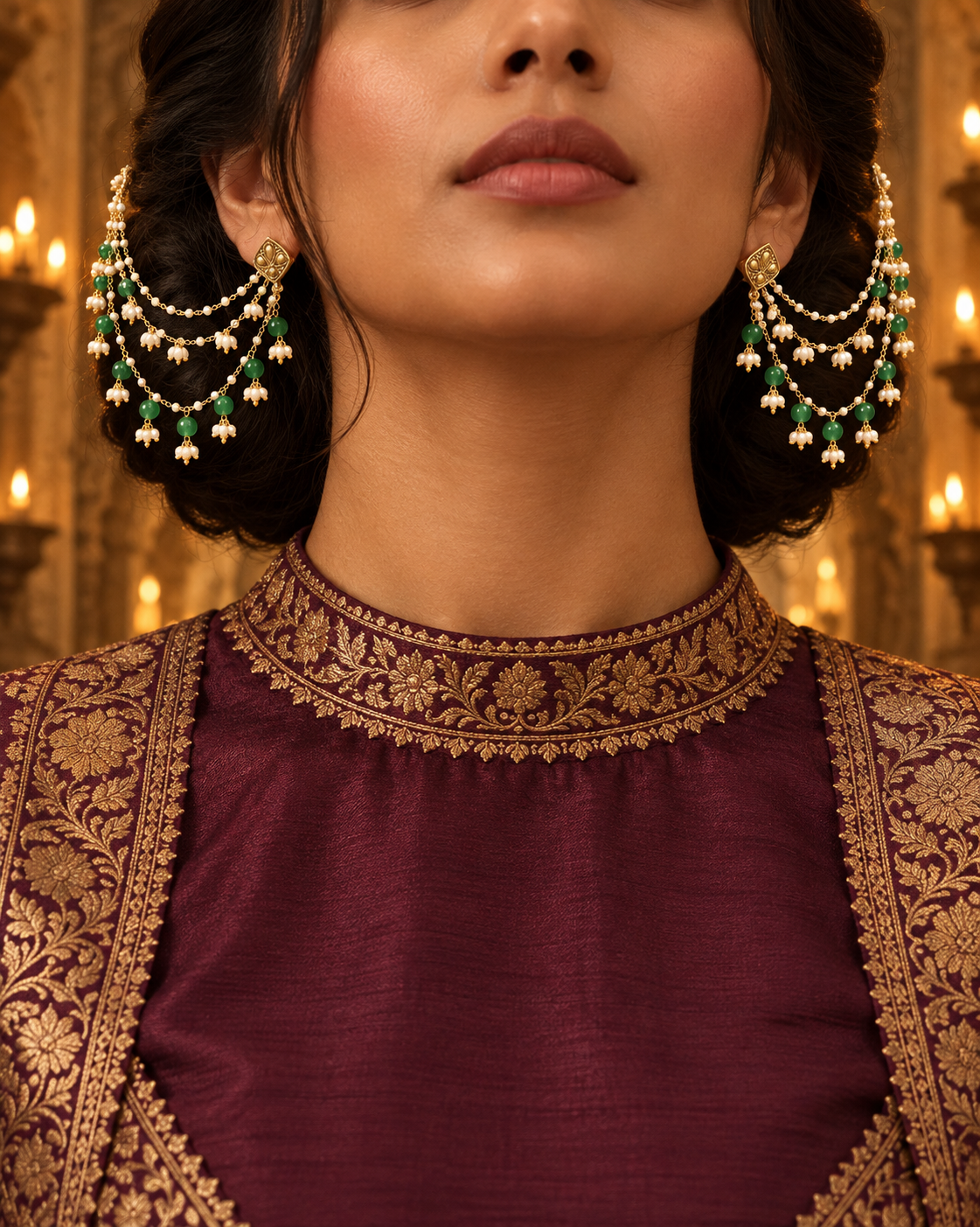 THE FOREST WORE PEARLS (EAR CHAIN)