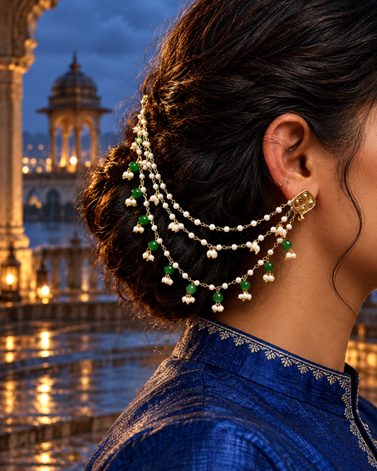 THE FOREST WORE PEARLS (EAR CHAIN)