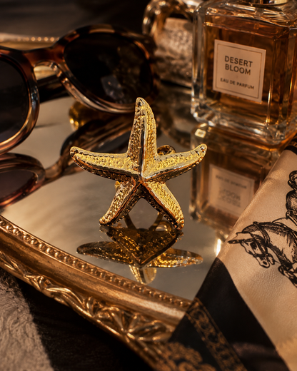 The Star Found Fish textured gold-tone starfish statement ring by The House of SUFI.