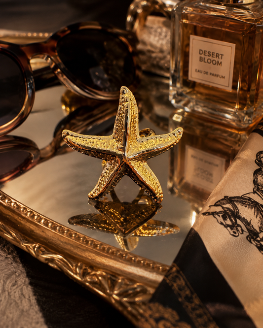 The Star Found Fish textured gold-tone starfish statement ring by The House of SUFI.